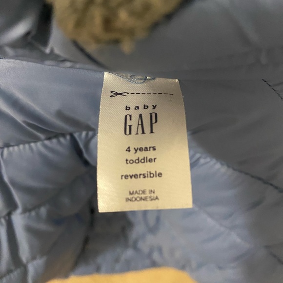 BABY GAP blue and gray reversible puffer jacket - Picture 3 of 5